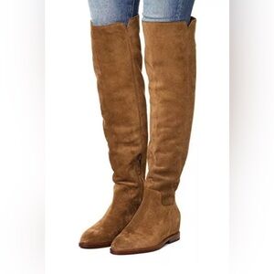 ASH Jess Tall Suede Over The Knee Hidden Wedge Boot EUR 36 US 6 Russet Brown